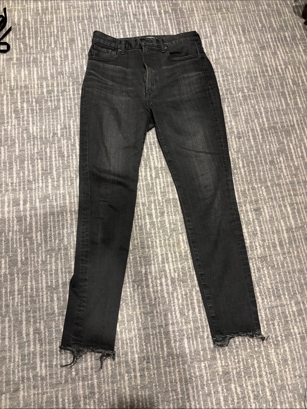 Moussy Black Skinny Jeans with Raw Hem
